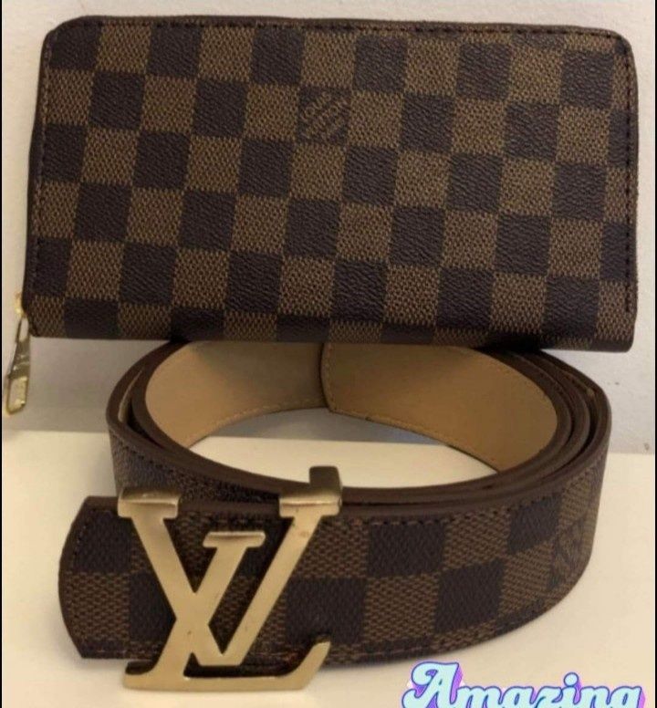 Set portofel +curea Louis Vuitton,saculet, etichetă