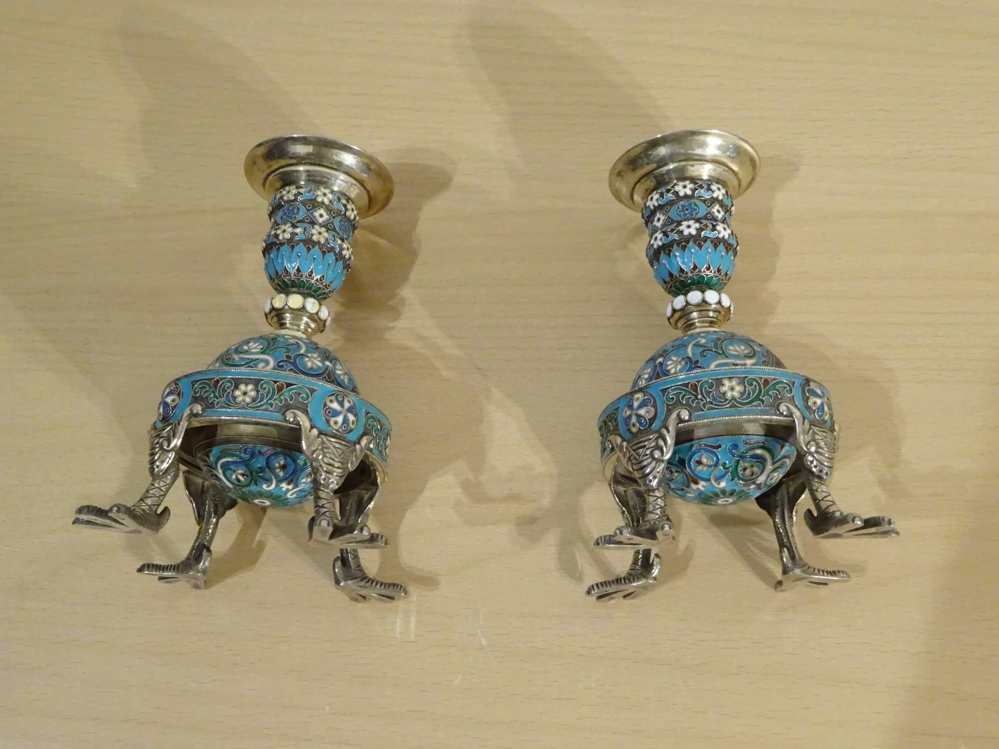 50%Pret-Sfestnice Rusia Imperiala- Moscova- Argint si email multicolor
