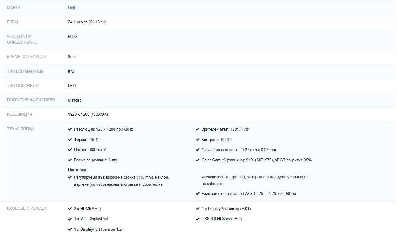 Монитор Dell U2415