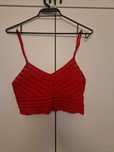 червен къс плетен топ H&M, XS