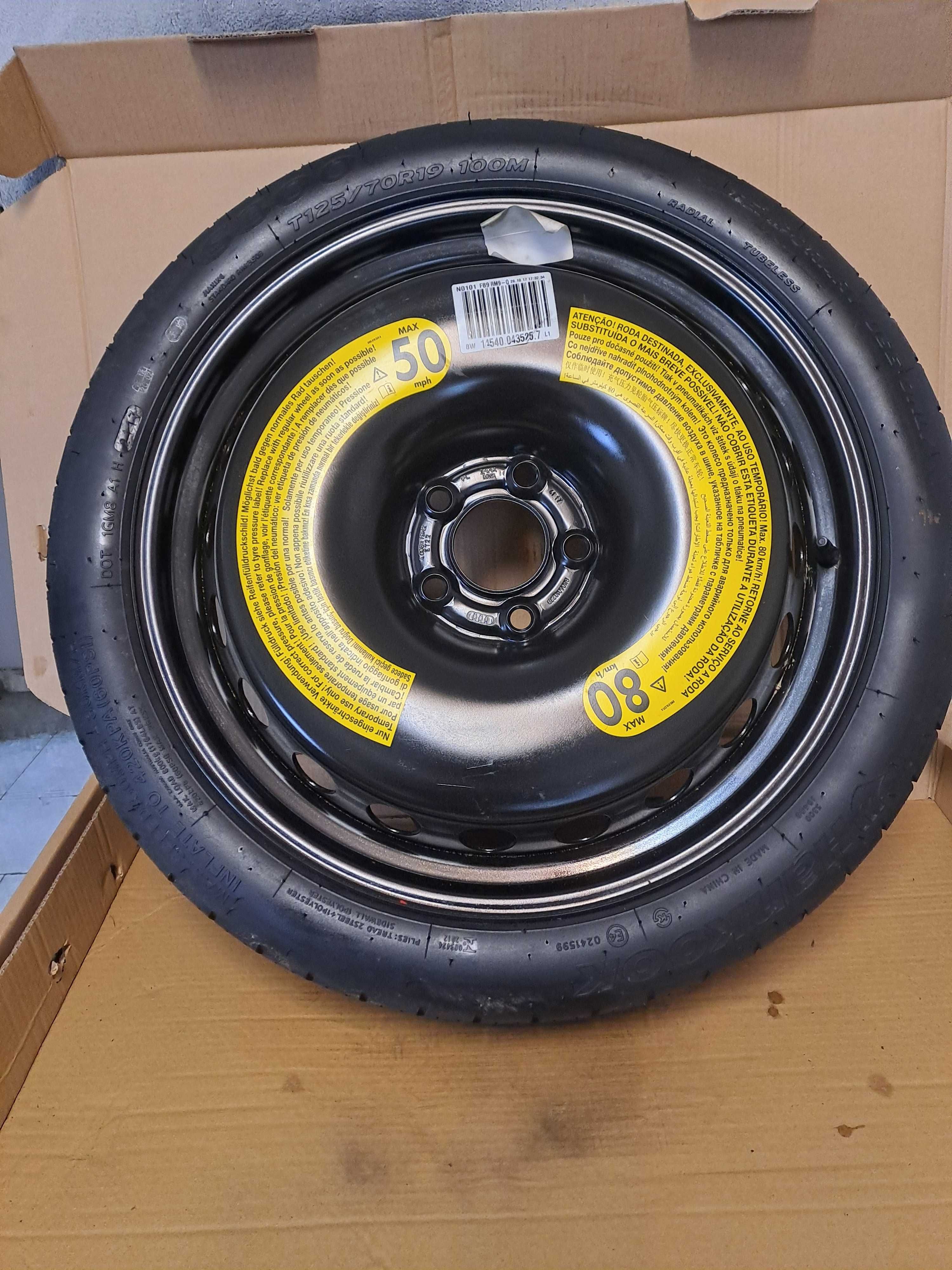 Roata de rezerva Slim Audi A4 B8 B8.5 B9 A5 125 70 R19 Cod 8W0601027B
