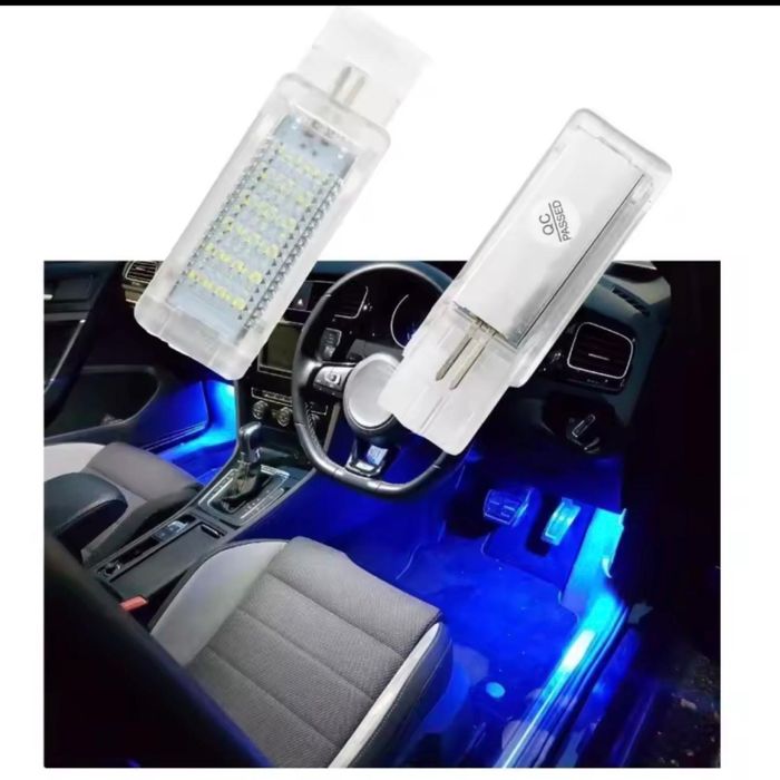 2 Lampi/lumini led albastre picioare pt Volkswagen, Skoda Seat, Audi