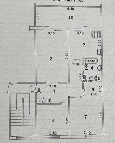 Карасу-6, 3/5/5, требует ремонта, 78м2, ор-р Базарчик, Макро