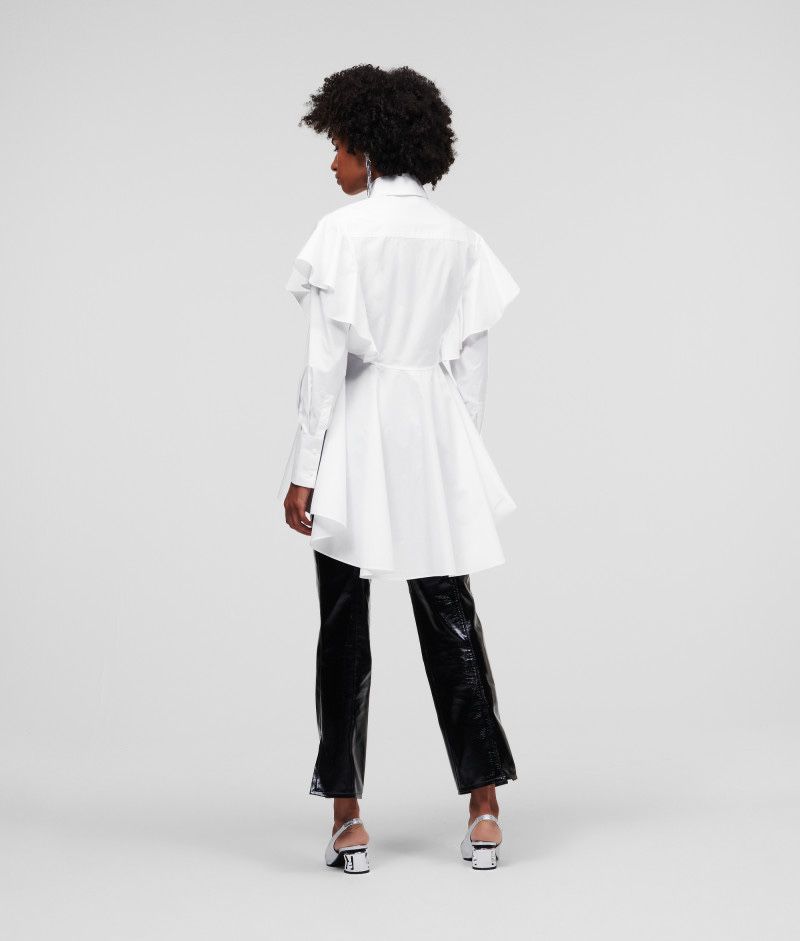 Karl Lagerfeld : Huns Pick Ruffle Poplin Shirt - НОВА XS / Оригинал