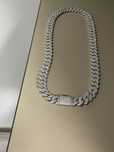 Lanț Cuban Silver Ice cu Diamante Moissanite