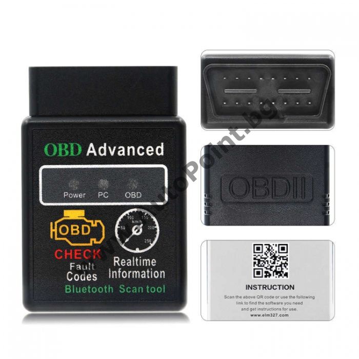 Букса OBD 2 автодиагностика ELM 327 SJ16