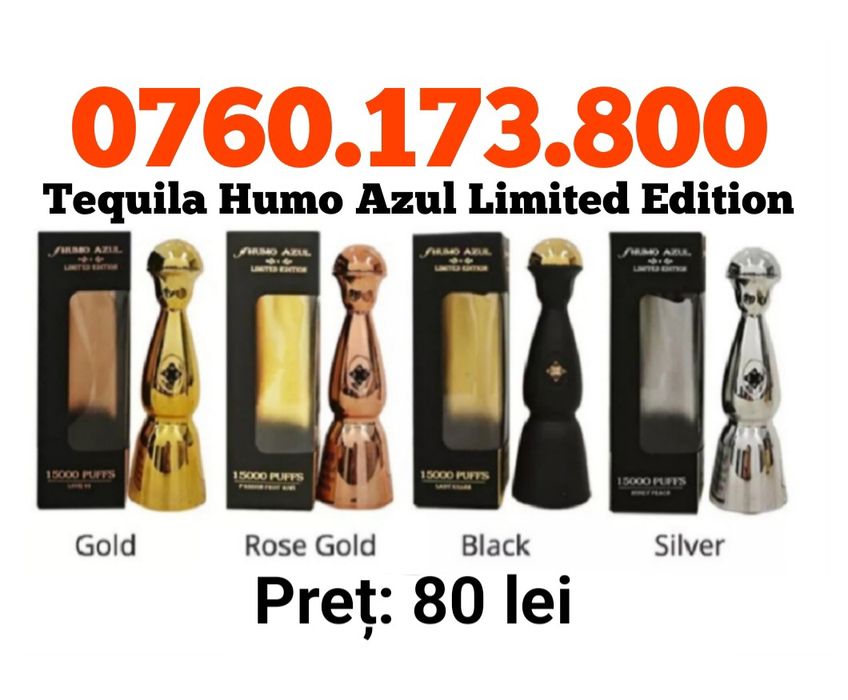 Vape-uri TEQUILA HUMO AZUL LIMITED EDITION 15k, Importator direct
