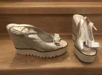 Sandale PALOMA BARCELO, piele, argintii, mar. 40 !