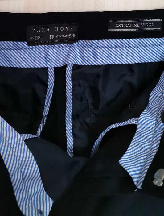 Pantaloni costum baieti ZARA mar 118 5-6ani bleumarin ca NOI