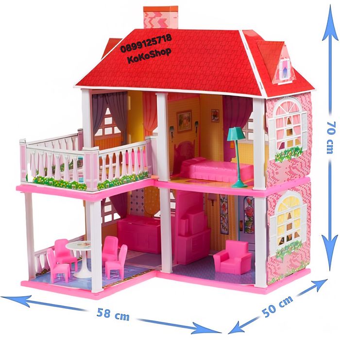 Къща за кукли с обзавеждане-83х25х70 см./къща с кукла