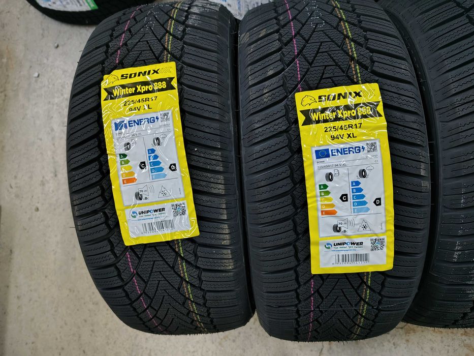 4бр,НОВИ зимни гуми SONIX 225 45 17+245 40 17 DOT25 цена за брой