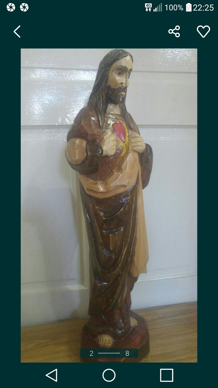 Sculptura dimensiuni mari  lemn masiv Isus Hristos