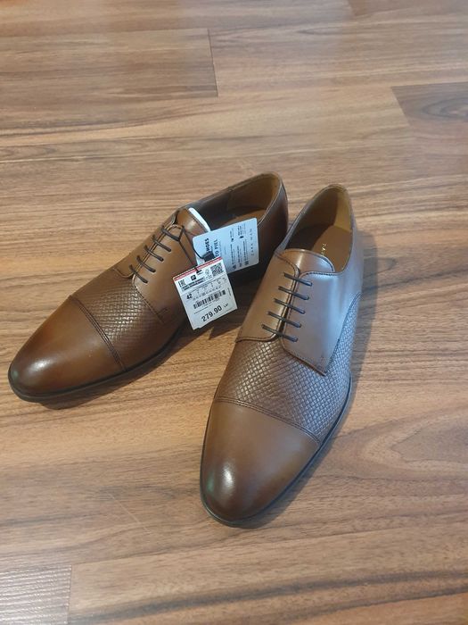 Pantofi derby din piele barbati ZARA mar 42 NOI