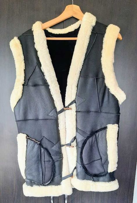 Vestă damă de iarnă, piele și blană naturale