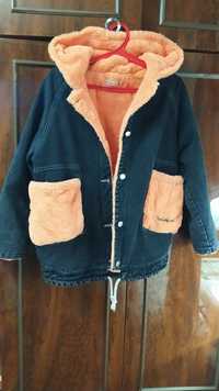 Джинсовая куртка детская утеплённая
