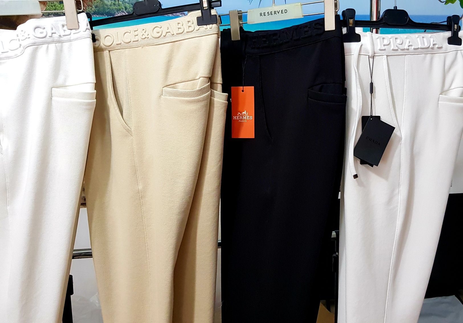 Pantaloni conici bumbac sport/casual Prada (nu DG,H3rmes)