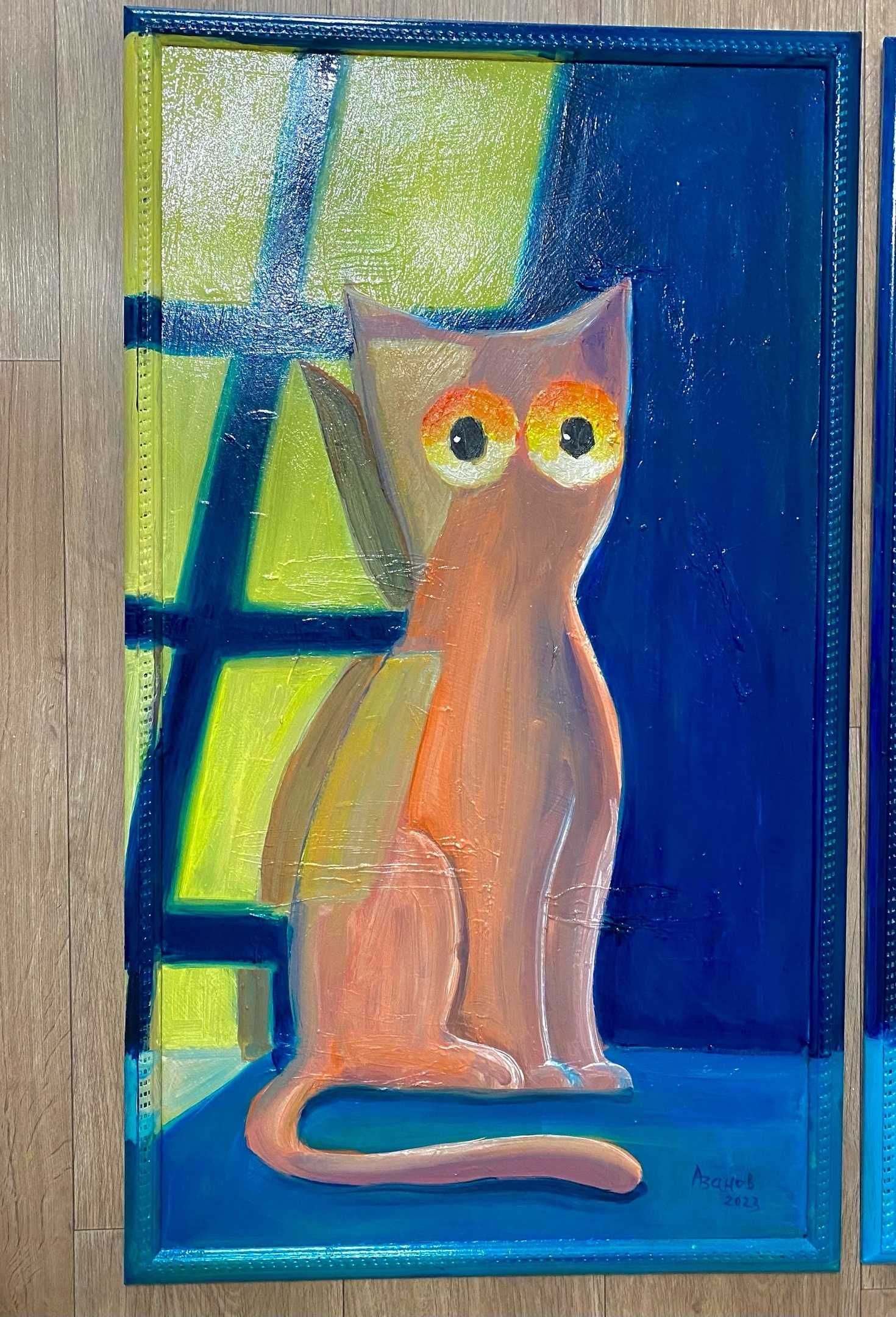 Картина маслом "Коты"