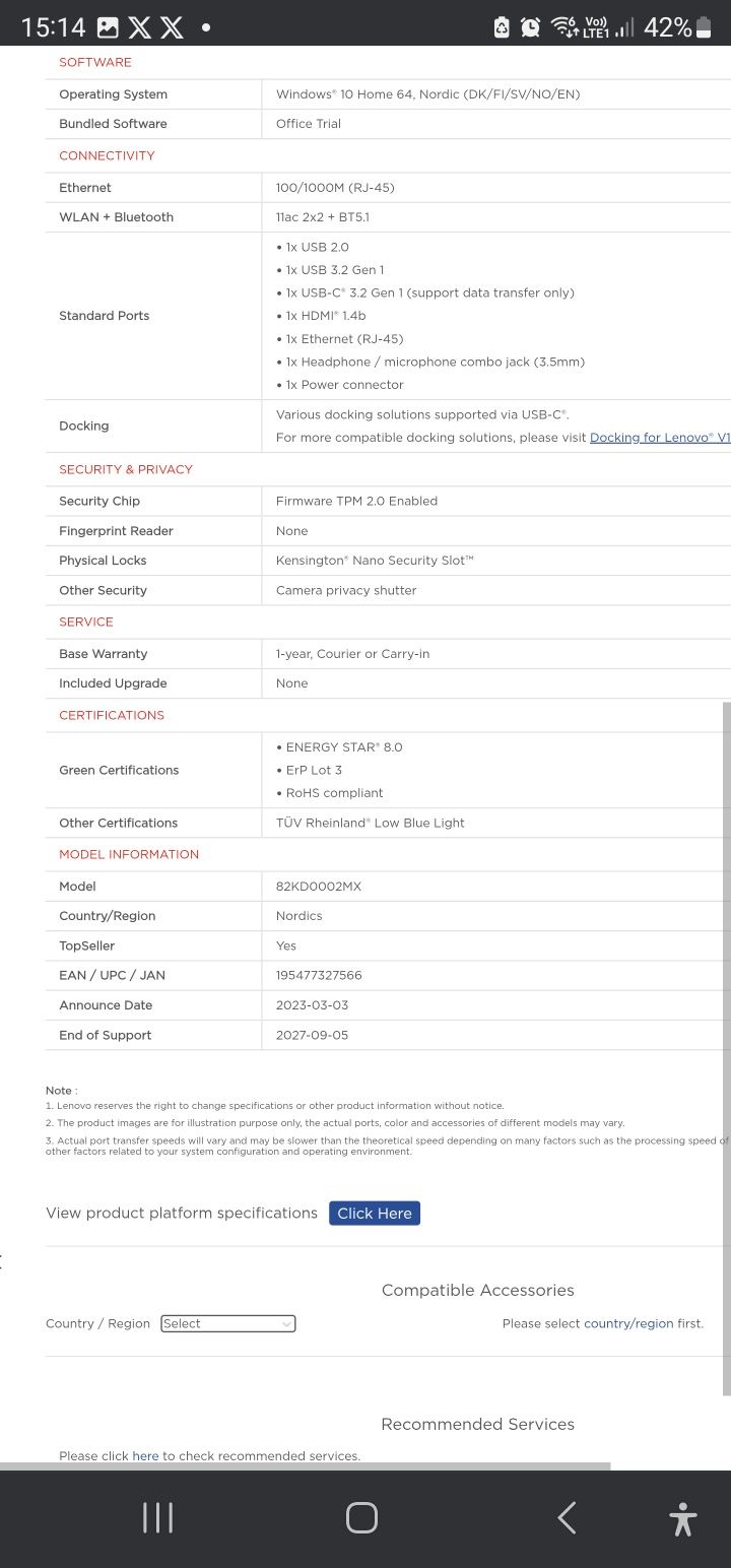 Laptop Lenovo V15 G2 ALC-pretabil Gaming