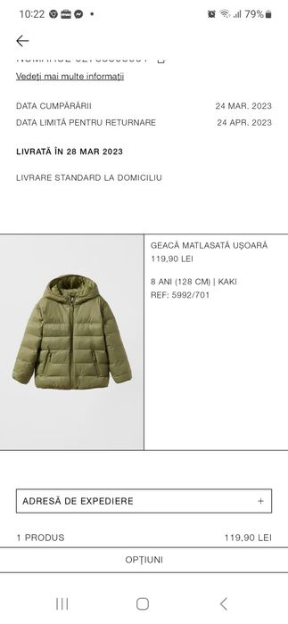 Geaca matlasata unisex Zara