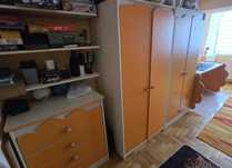 Mobilier camera copii (2 dulapuri, comoda, birou, noptiera, pat 1 per)