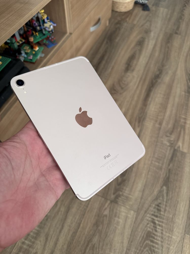 iPad mini gen 6, Cellular, Rose, 128Gb, iOS 18.5, SIM, bat 100%, NOUA