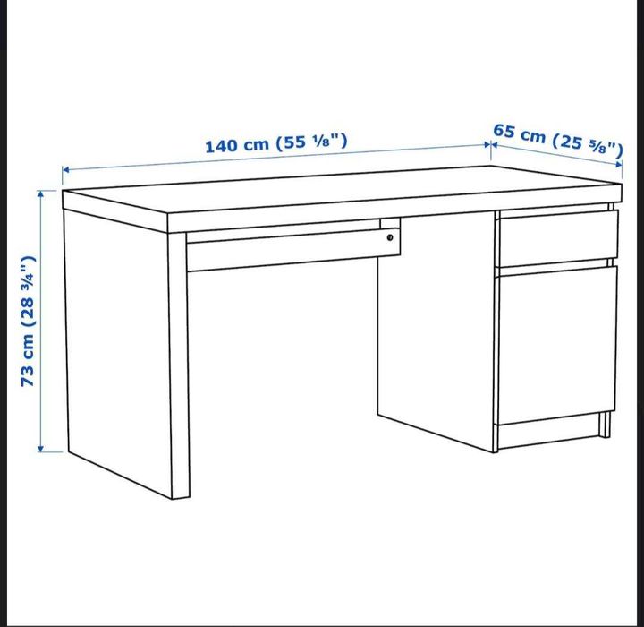 Birou Calculator Gaming IKEA Malm | Culoare Stejar
