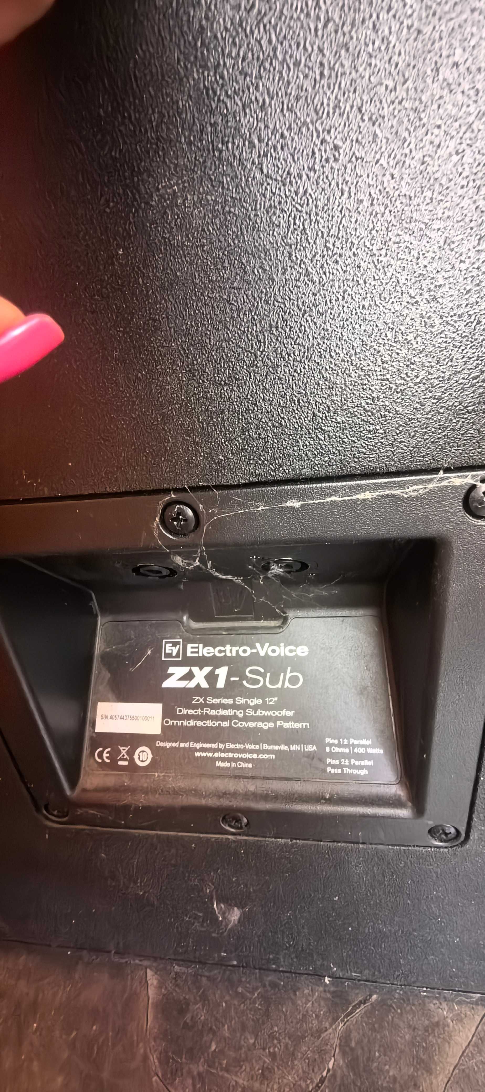 Субуфер Electro‑Voice ZX1‑Sub (пасивен, 12″, 400 W RMS, SPL 127 dB)