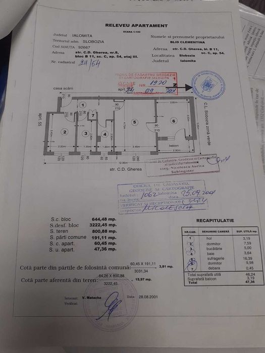 Vand apartament 3 camere