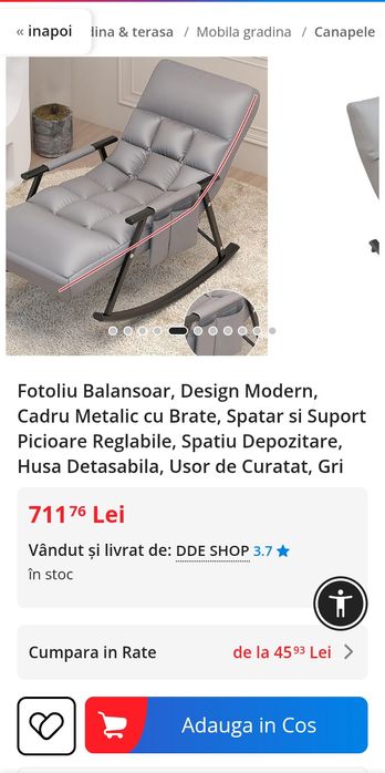 Fotoliu reglabil,preț 650 lei negociabil