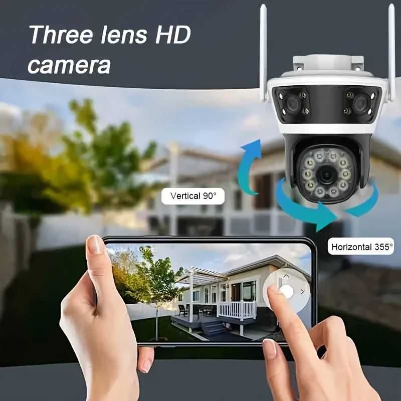 Camera Securitate Interior/Exterior Tripla 360 grade 5 MP
