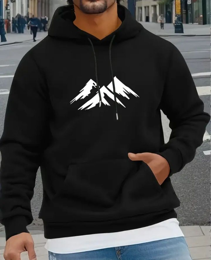 Мъжко худи черен цвят 5XL