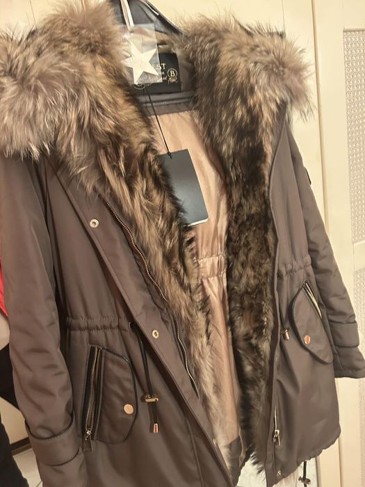 Зимна парка с естествен косъм