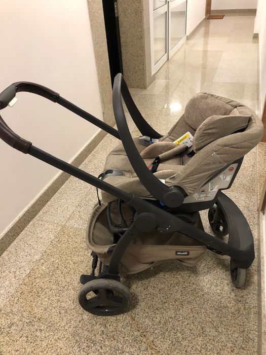 Chipolino бебешка комбинирана количка Аура 3 в 1 фрапе лен меланж