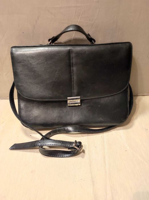 Мъжка кожена бизнес чанта -ежедневна-правоъгълен дизайн-и за през рамо