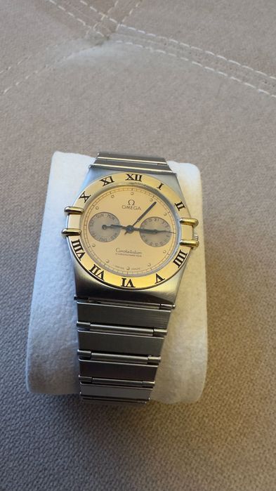 Omega Constellation chronograph 198.0142  bezel aur 18K