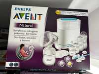 Set alaptare, sterilizator  si pompa de san manuala, Philips Avent