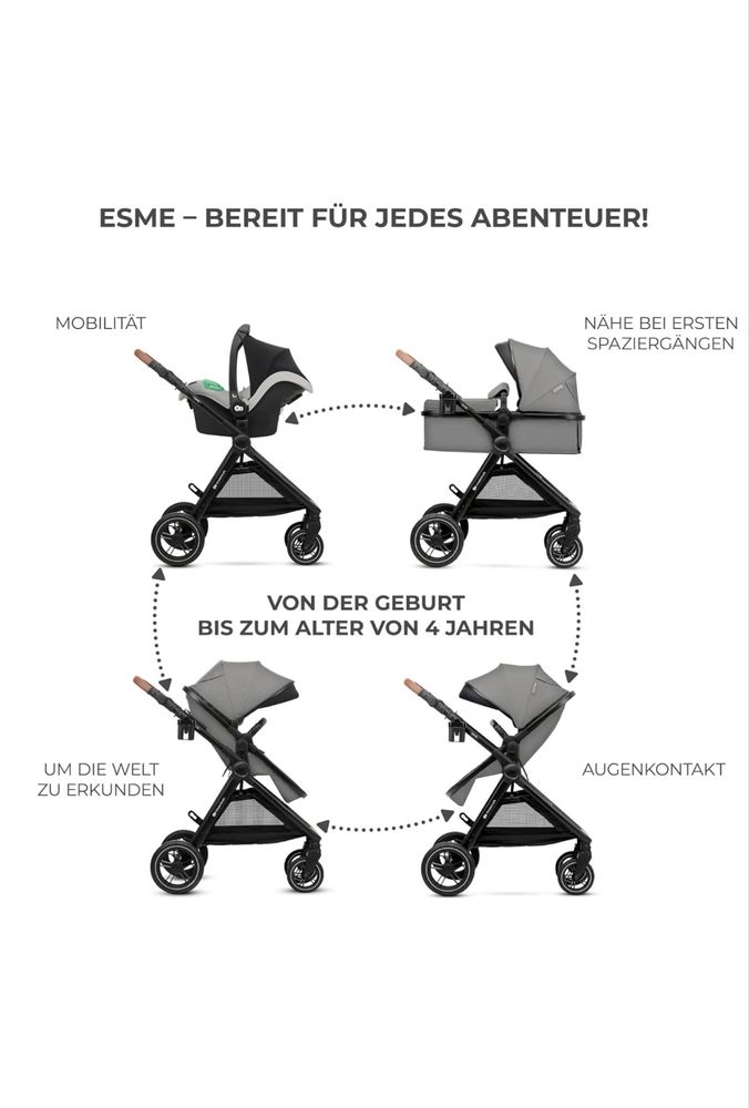 Бебешка количка Kinderkraft ESME 3 в 1