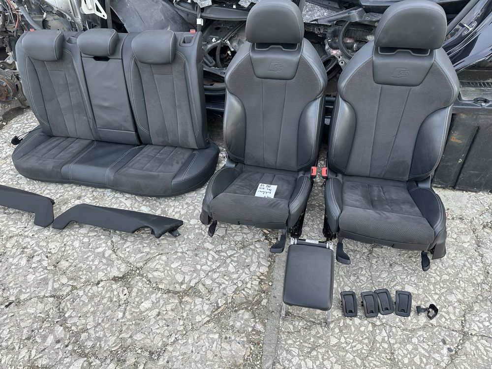 Кожен салон с алкантар Audi A4 sline 8w 2018g подгрев перфектен ном400