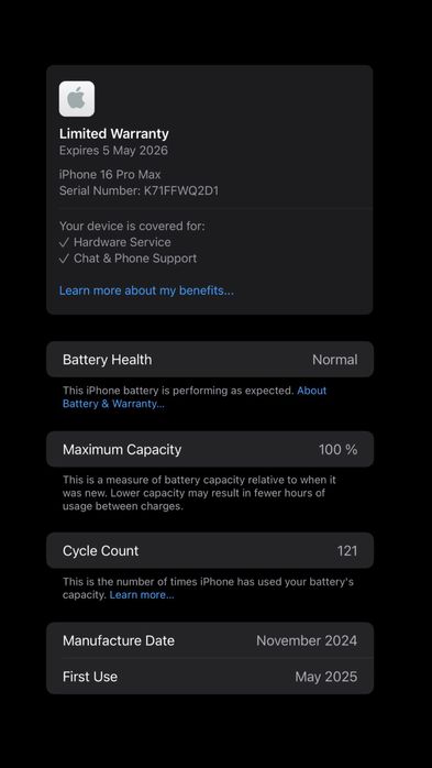Iphone 16 Pro Max 512 GB Negru Ca nou Factura & Garantie