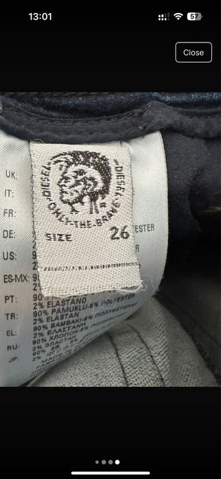 Joggers Jeans Diesel W 26