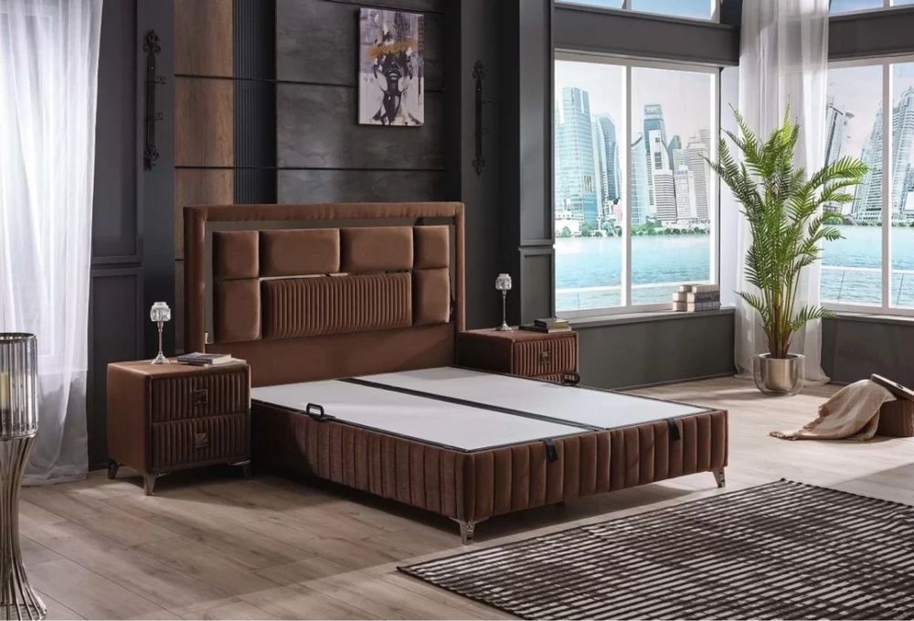 Тапицирано легло Brown Diamond XL