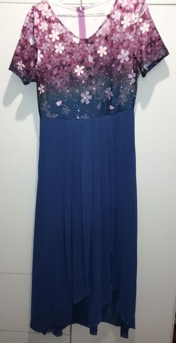 Лятна рокля синя с цветя