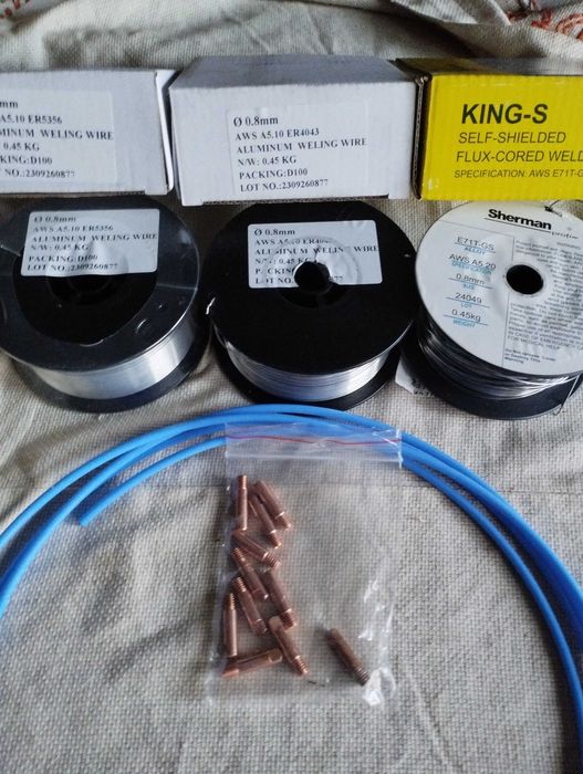 Продавам следните артикули,заваръчна тел, алуминий магнезий и силиций