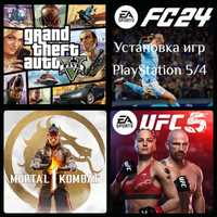 Установка игры на playstation 5/4 ps4 ps5 UFC5