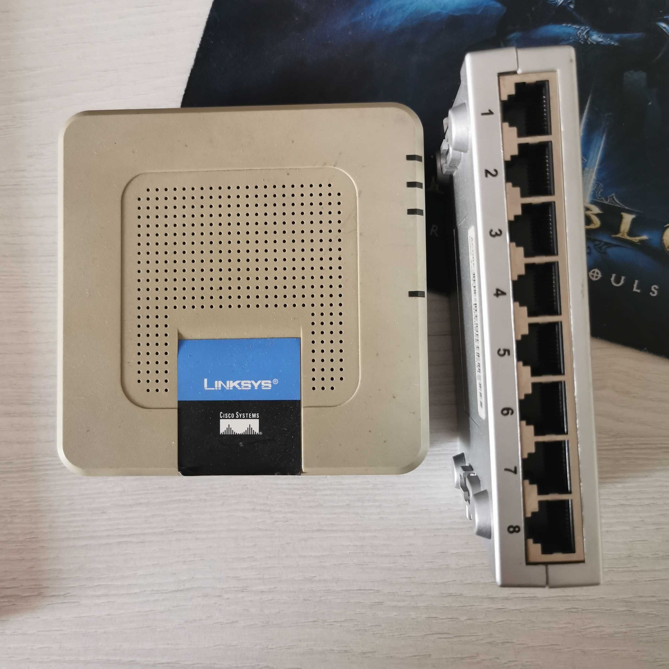 ADSL модем CISCO Linsys AM200 Annex A + Acorp Ethernet Switch