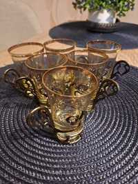 Руски чаши  с оригинална поставка с орнаменти