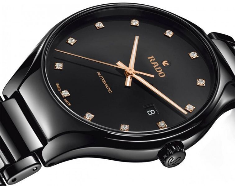 Дамски часовник Rado True Round 40 Automatic Black Diamond Dial