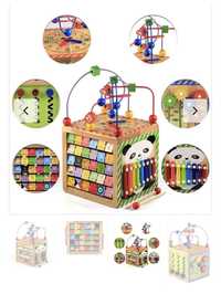 Cub din lemn educativ 6 in 1 activitati  Busy Beads Panda
