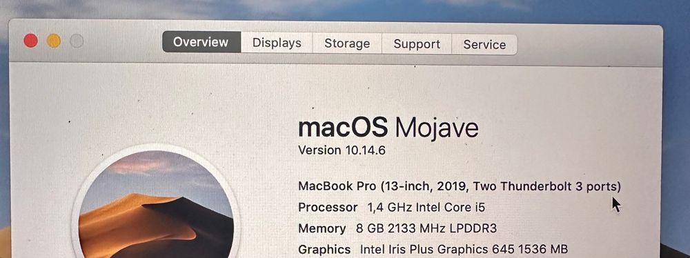 Apple Macbook Pro 2019 13 touchbar i5 8gb ram 256gb ssd BYPASS