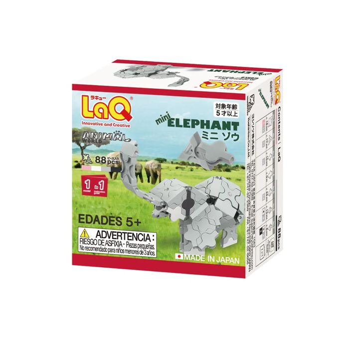 Японски Детски конструктор LaQ Animal World MINI ELEPHANT, 88 части